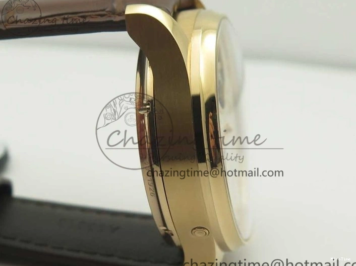 MIROTIME 0211 Portuguese Tourbillon IW504602 RG ZF Best Edition White Dial on Brown Leather Strap Stretchable 7178
